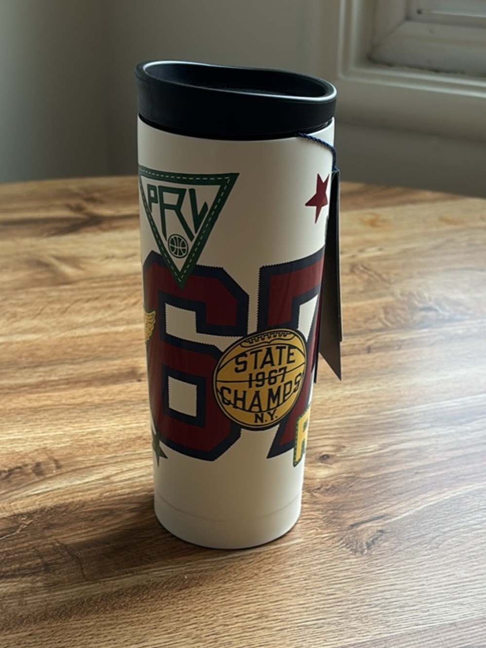 15oz Polo Ralph Lauren Polo Tumbler/ Travel Mug White Stainless Steel NWT